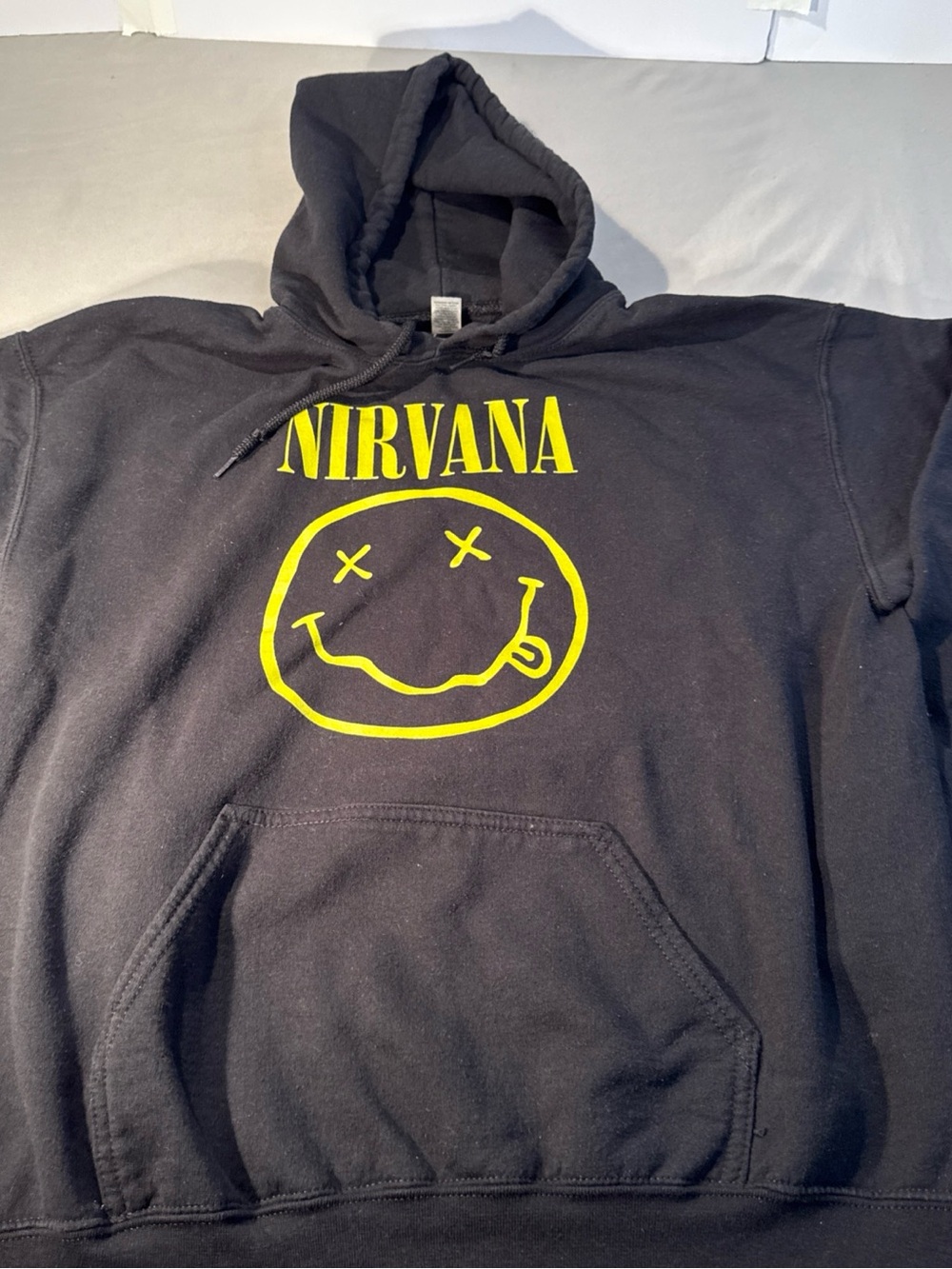 Nirvana Black Hoodie with Yellow Smiley Logo